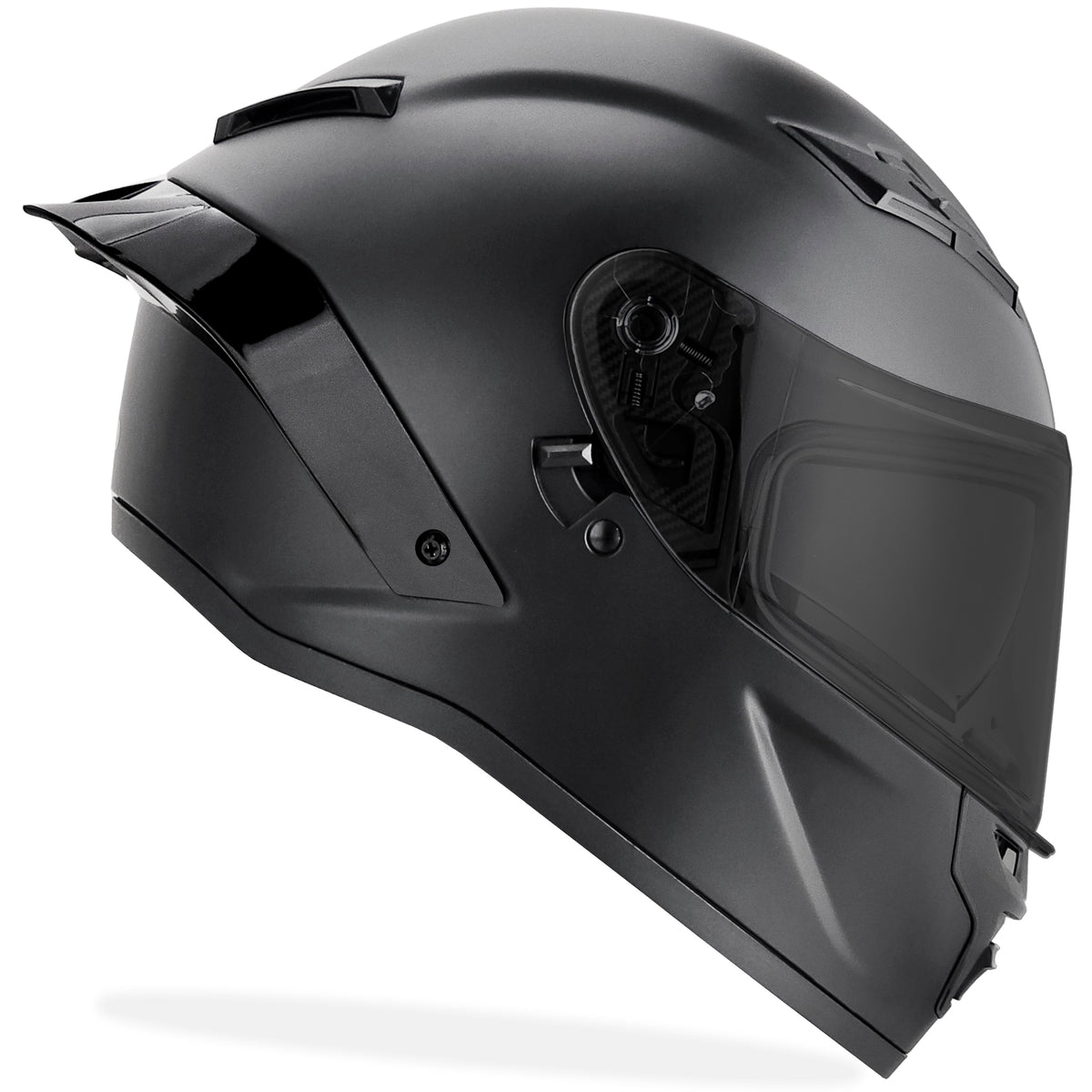 fullface black motorcycle helmet profile pic GDM DEMON Full Face Motorcycle Helmet Matte Black – Motorcycle Helmet Outlet