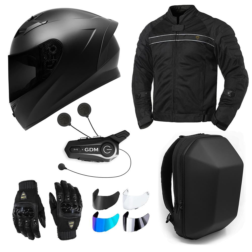 gdm dk-120 full face motorcycle helmet GDM Motorcycle Protective Gear Bundle (Premium Connect) – Motorcycle Helmet  Outlet