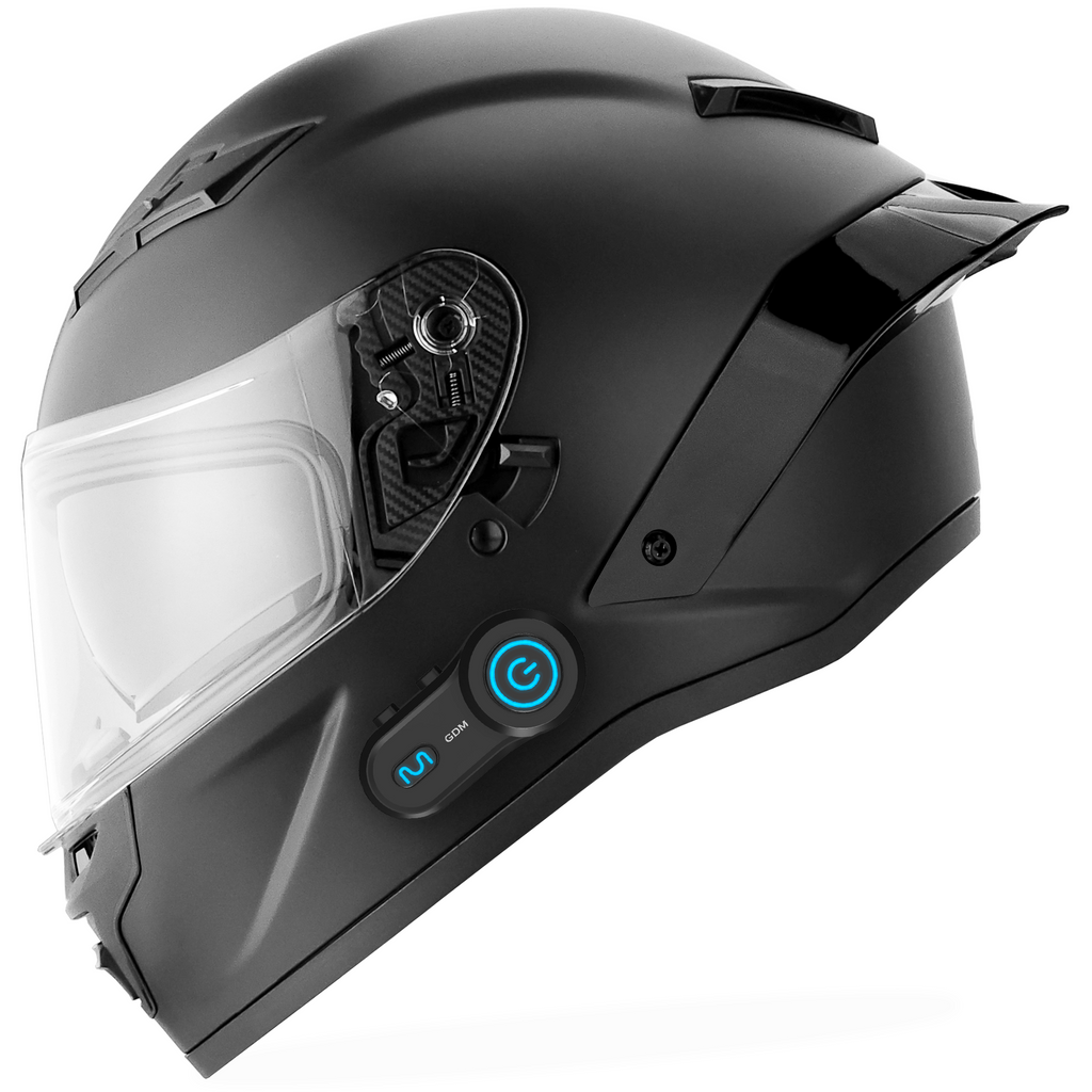 chrome open face motorcycle helmet GDM Demon Full Face Motorcycle Helmet + Intercom Bluetooth Headset + C – Motorcycle Helmet Outlet