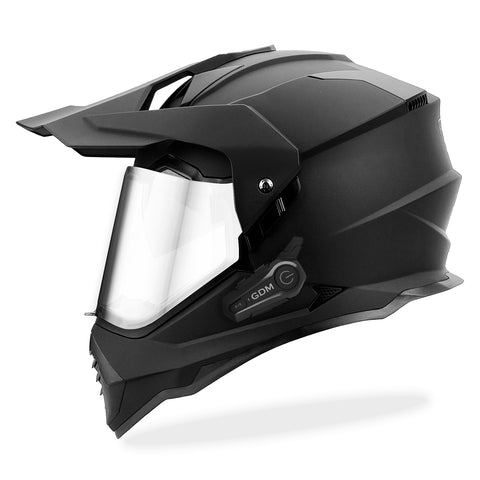GDM BEAST Hypersonic Bluetooth Dual Sport Full Face Helmet Matte Black – Motorcycle Helmet Outlet