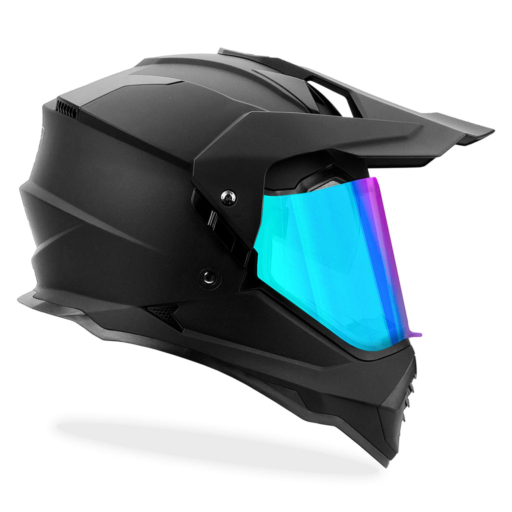 GDM Beast Dual Sport Helmet Matte Black Small / Matte Black / Iridium & Clear