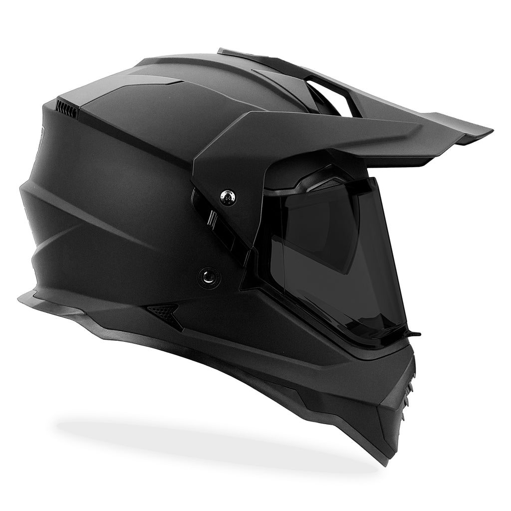 four season dual sport motorcycle helmet GDM Beast Dual Sport Helmet Matte Black Large / Matte Black / Tinted & Clear
