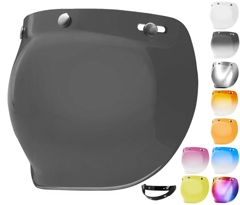 bell 3/4 helmet face shield Bubble Visor Vintage Retro 3/4 Open Face Helmet Face Shield 3-Snap – Motorcycle Helmet Outlet