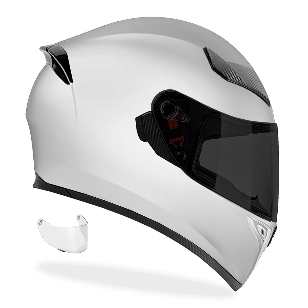 black gear white helmet motorcycle GDM GHOST Full Face Motorcycle Helmet Pearl White – Motorcycle Helmet Outlet