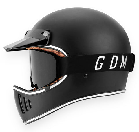 GDM Rebel Retro Vintage Motorcycle Helmet Sahara Package