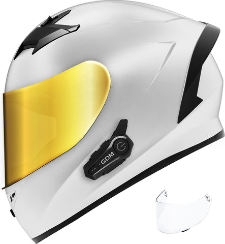 GDM VENOM Full Face Motorcycle Helmet + GDM HYPERSONIC Bluetooth Inter – Motorcycle Helmet Outlet